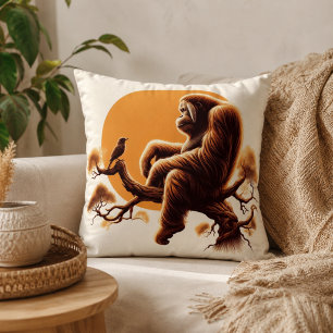 Coussin Harmonie de la jungle : inspirée par l'Orangoutan