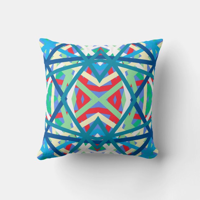 Coussin Harmonie équilibrée de Cornflower Couleurs Abstrai (Verso)