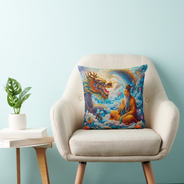 Coussin Harmonie Éternelle : La Bénédiction du Dragon (Chaise)