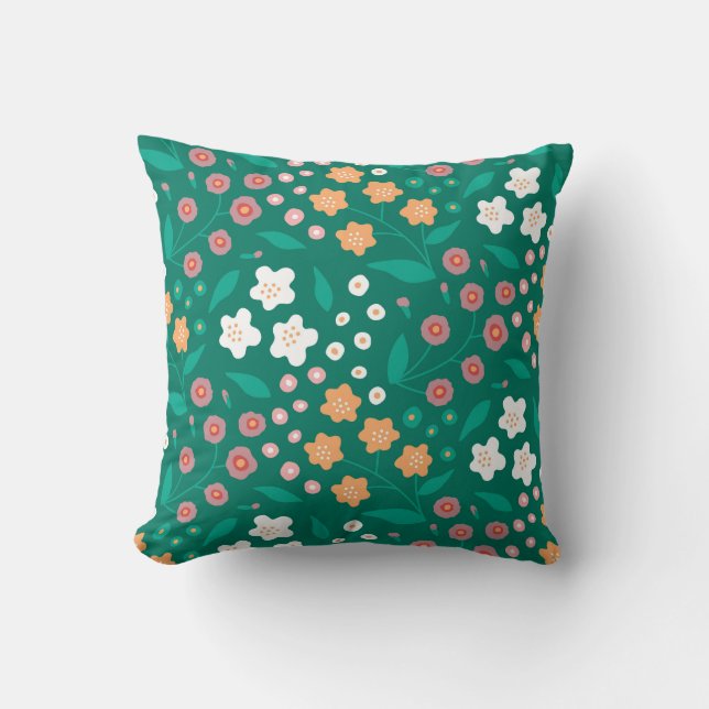 Coussin Harmonie florale verdoyante (Recto)