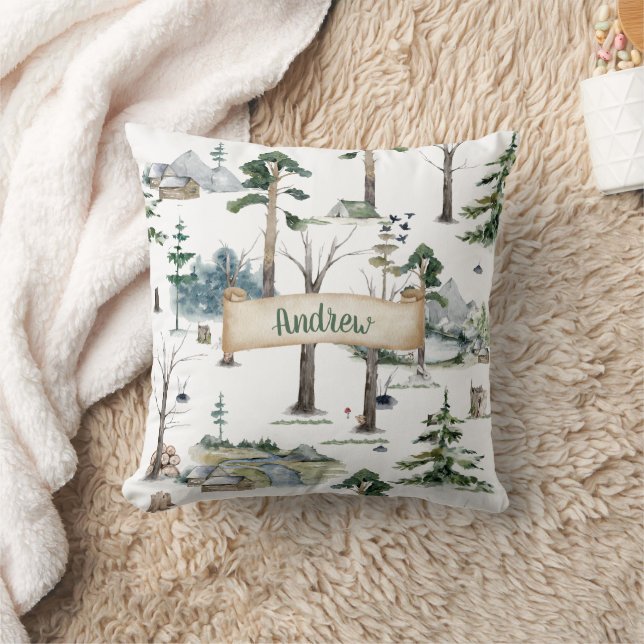 Coussin Harmonie forestière enchantée personnalisable (Couverture)