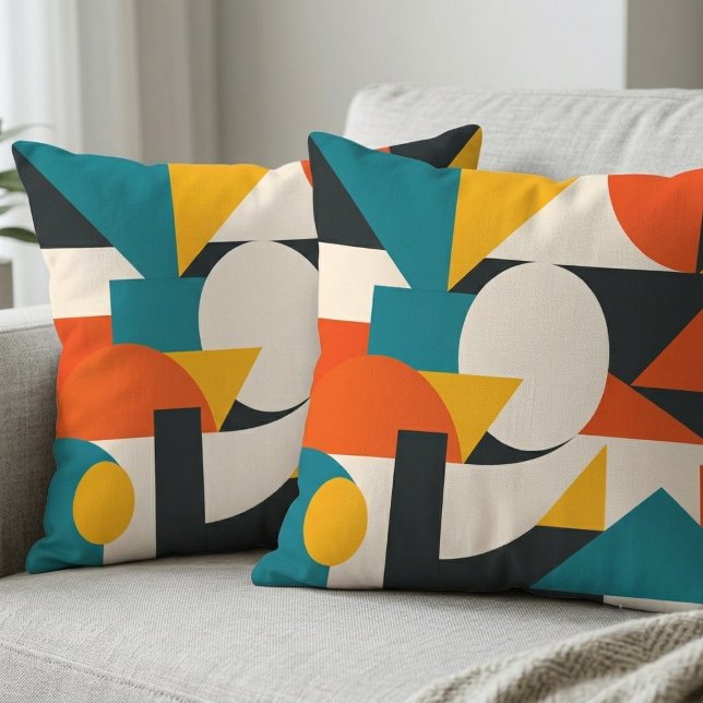 Coussin Harmonie Géométrique Abstraite (Créateur téléchargé)