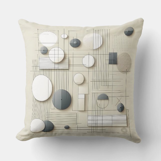 Coussin Harmonie géométrique neutre (Recto)