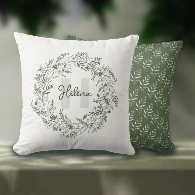Coussin Harmonious Botanical Monogram H Design (Créateur téléchargé)