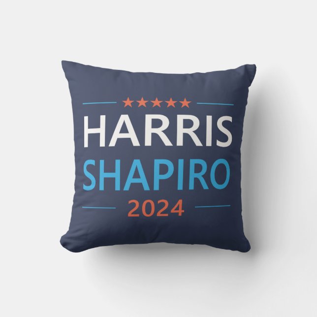 Coussin Harris Shapiro 2024 Kamala Harris Démocrate (Recto)