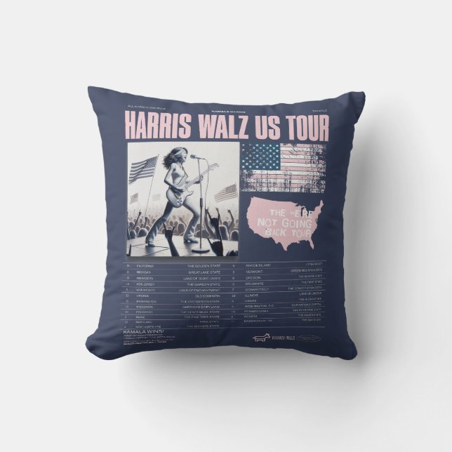 Coussin Harris Walz US Tour Kamala remporte l'investiture (Recto)