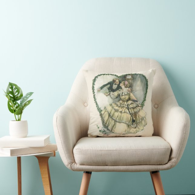 Coussin Harrison Fisher vintage, mariés de Noël (Chaise)