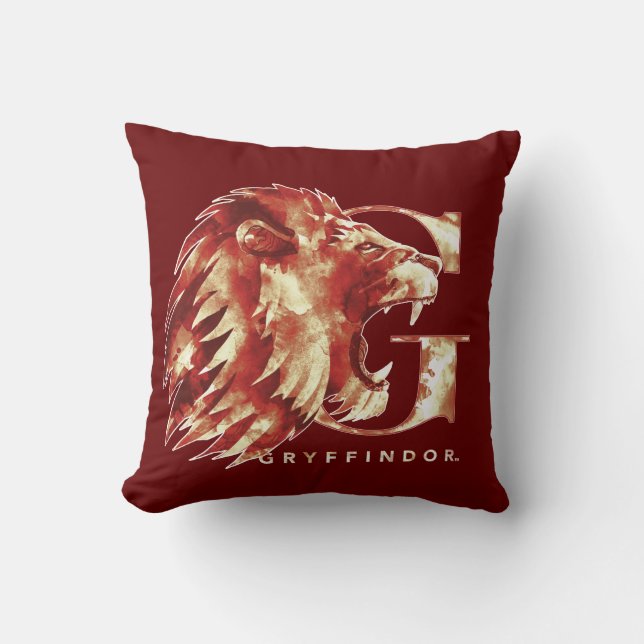 Coussin Harry Potter | Aquarelle Lion GRYFFINDOR™ (Recto)