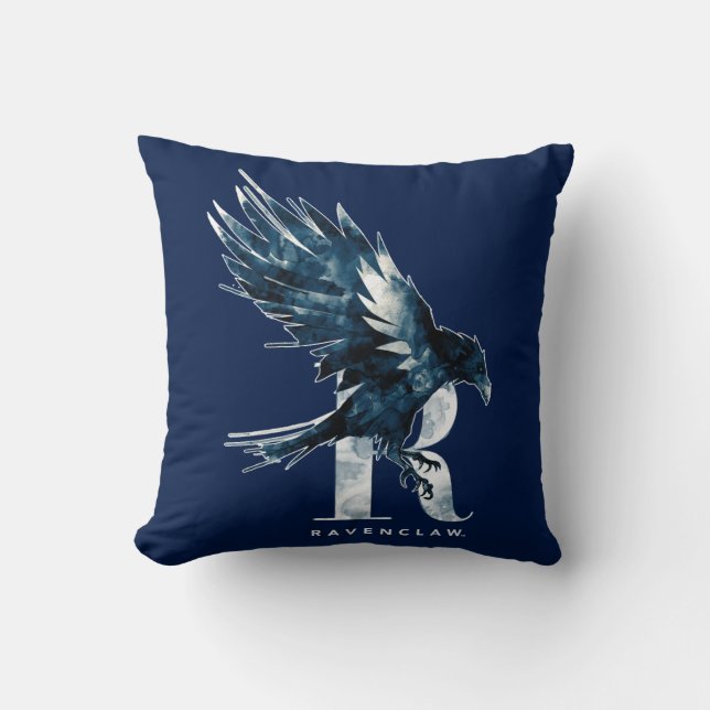 Coussin Harry Potter | Aquarelle RAVENCLAW™ Raven (Recto)