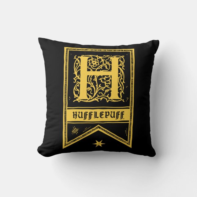 Coussin Harry Potter | Bannière Monogramme Hufflepuff (Recto)