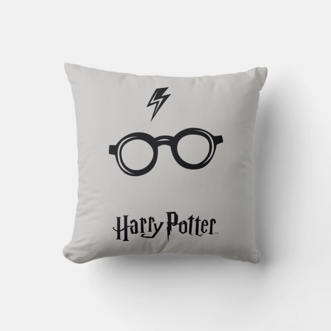 Coussin Harry Potter | Cicatrice de foudre et lunettes (Recto)