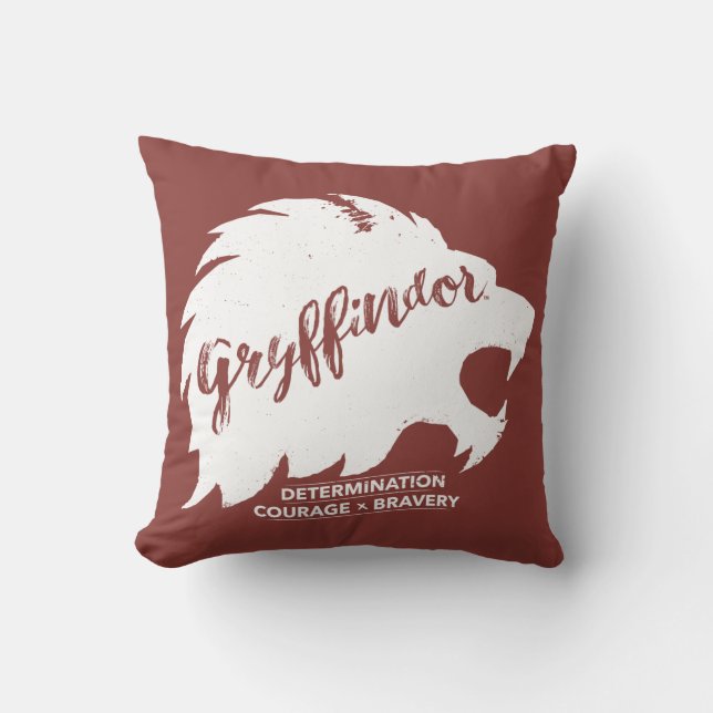 Coussin Harry Potter | GRYFFINDOR™ Typographie de silhouet (Recto)