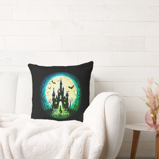 Coussin Hauné Château Happy Halloween Déplaisant (Canapé)