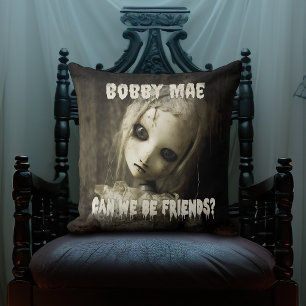 Coussin Haunted Doll 80s Horror Movie Démon Possédé