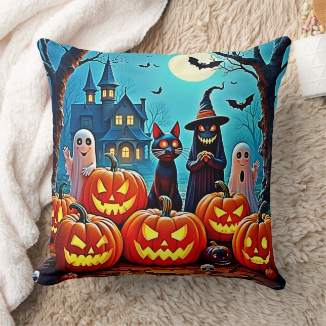 Coussin Haunted Halloween conception de nuit (Couverture)