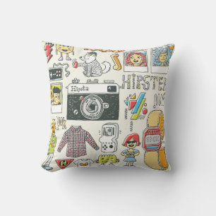 Coussin Hausse : jeu de gribouillis dessiné à la main