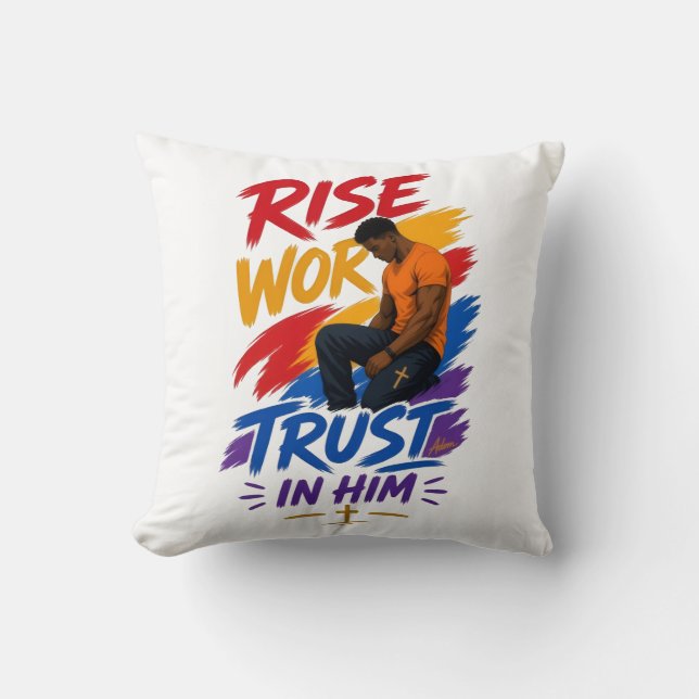 Coussin Haut graphique pour femmes « Rise Work Trust In Hi (Recto)