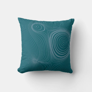 Coussin Haut psychédélique bleu ardoise moderne en lignes