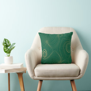 Coussin Haut psychédélique topographique en beige moderne