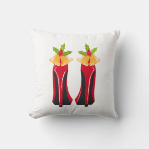 Coussin Haut talons rouges avec cloches de Noël