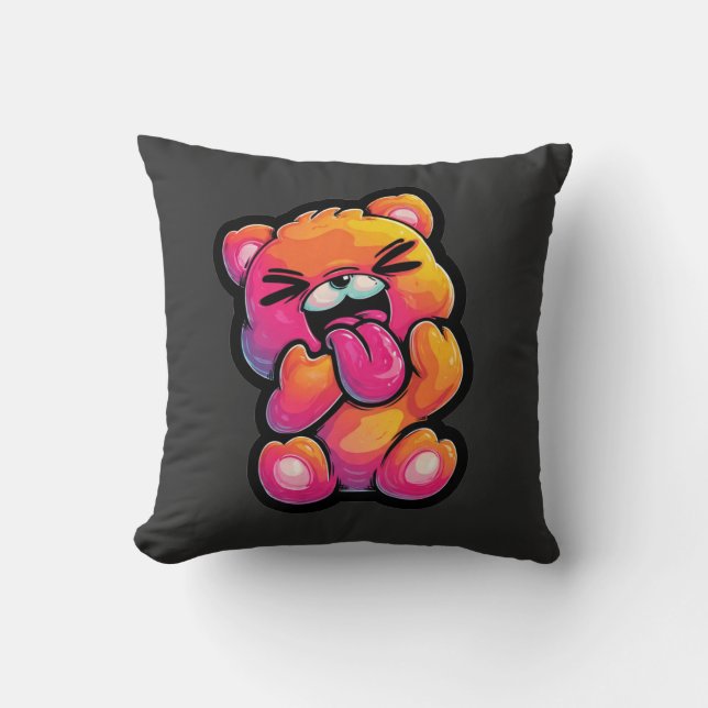 Coussin Haut Ted Lapin Abstrait Vibrant (Recto)