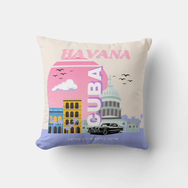 Coussin Havana Cuba Travel (Recto)