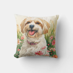 Coussin Havanais - Aquarelle Chien Décor maison