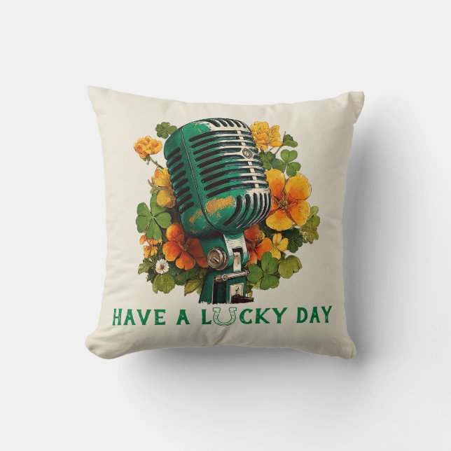 Coussin Have a Lucky Day – St. Patrick’s Music Art (Recto)