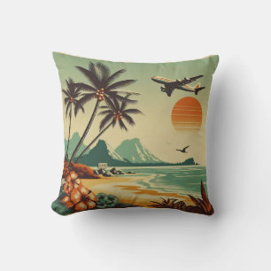 Coussin Hawaï vintage/tropical