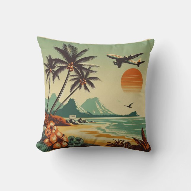 Coussin Hawaï vintage/tropical (Recto)