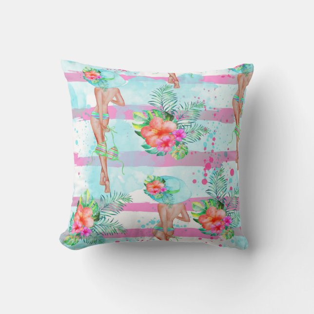 Coussin hawaïen tropical (Recto)