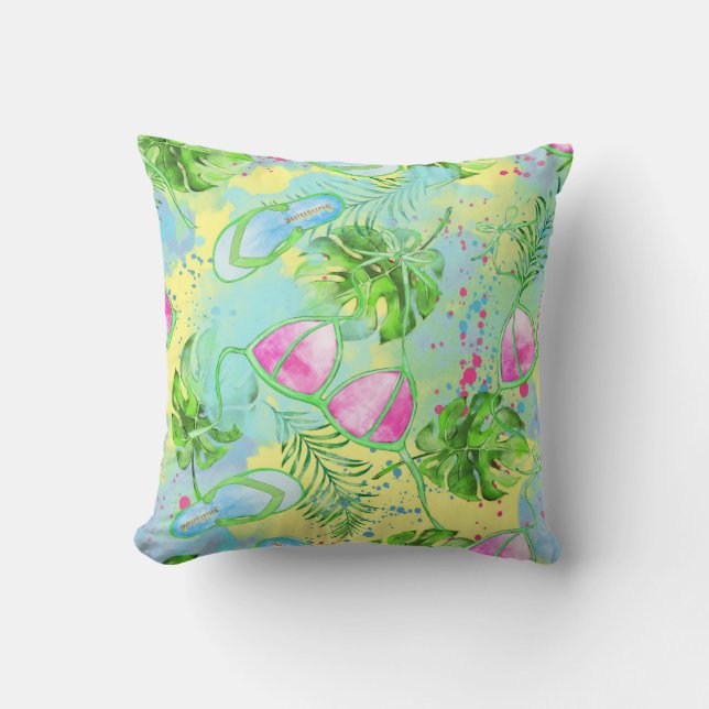 Coussin hawaïen tropical (Recto)