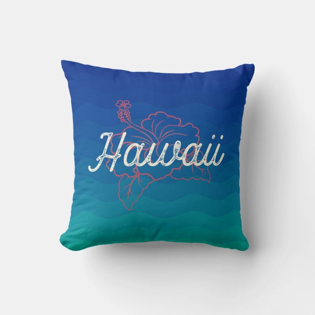 Coussin Hawaii Hibiscus Impression graphique en relief (Recto)