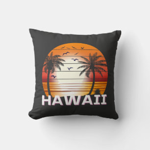 Coussin Hawaii Palm Trees Vintages Summer Beach