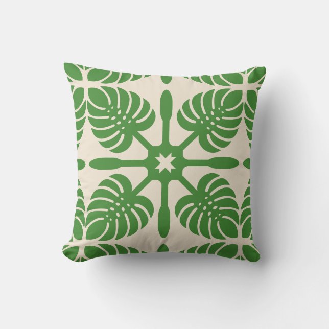 COUSSIN HAWAIIAN QUILT MODERNE - Monstera (Recto)