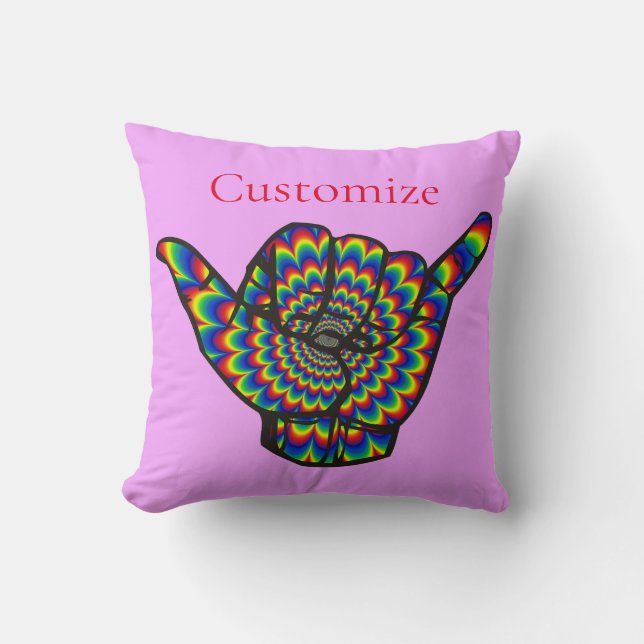 Coussin Hawaiian Shaka Psychedelic Thunder_Cove (Recto)