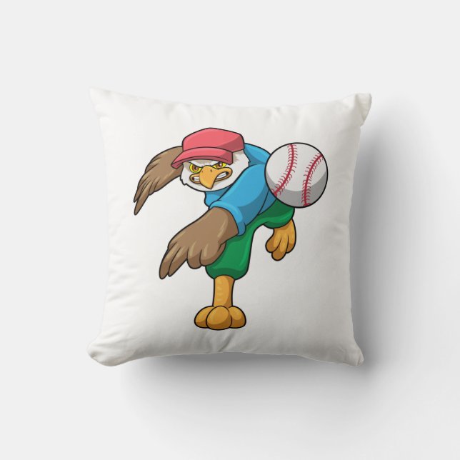 Coussin Hawk au baseball avec batte de baseball (Recto)