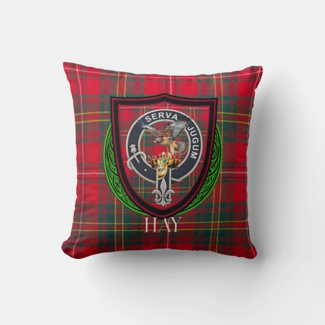 Coussin Hay Scottish Clan Tartan & Crest (Recto)