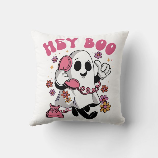 Coussin Hé Boo - Hé Boo - Fantôme Groovy Groovy Halloween  (Verso)