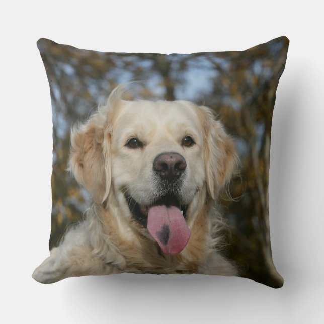 Coussin Headshot 3 de golden retriever (Recto)