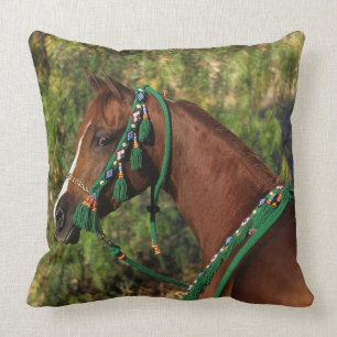 Coussin Headshot arabe de cheval avec le frein