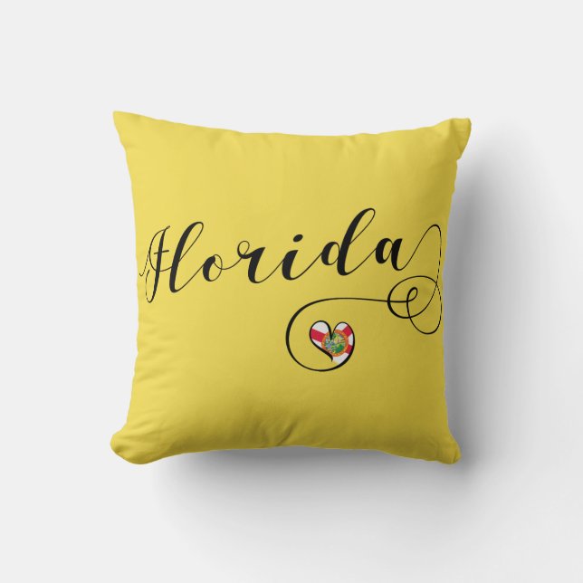 Coussin Heart Florida Coussin, Miami Floridian (Recto)