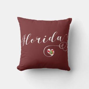 Coussin Heart Florida Coussin, Miami Floridian