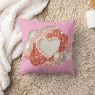 Coussin Heart patterns AI art 