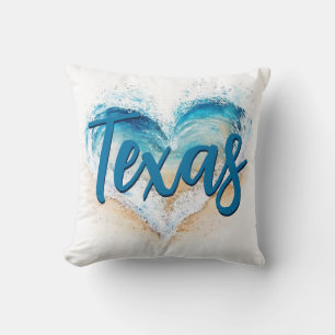 Coussin Heart Wave Texas Beach