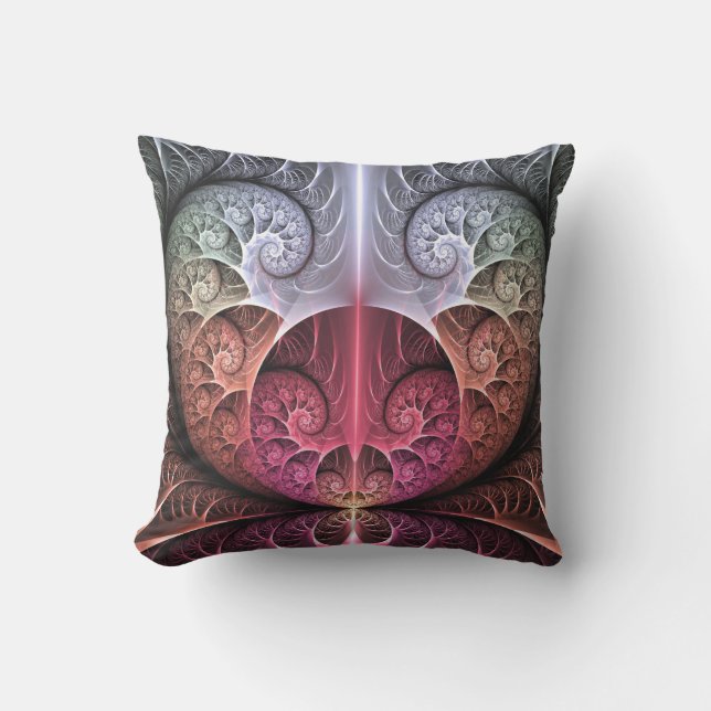 Coussin Heartbeat, Abstrait surreal Imaginaire Fractal Art (Recto)