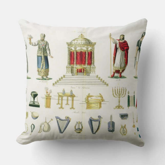 Coussin Hébreu Lévi, prêtre, roi et soldat avec sacré (Recto)