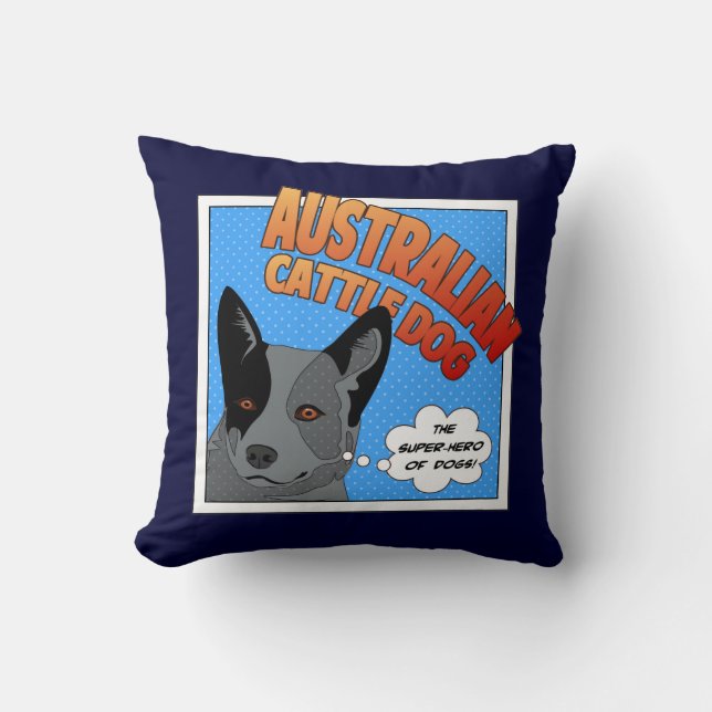 Coussin Heeler bleu (Recto)