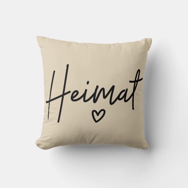 Coussin Heimat, mot allemand, maison, patrie (Recto)