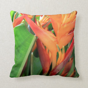 Coussin Heliconia tropical brillant floral